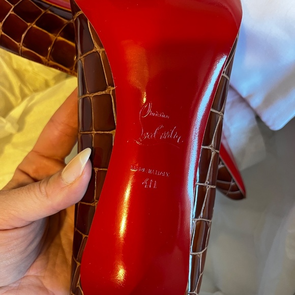 Christian Louboutin Croc-Embossed Heels - Picture 4 of 6